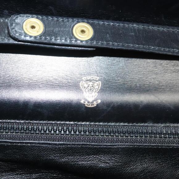 GUCCI Chain Shoulder Bag Leather Black Gold - Picture 16 of 16